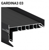 GARDINA3 03 Гардина ЧЕРНАЯ ПФ 8243 3-х рядная 2,2 м с боковой заправкой