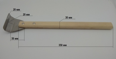 Лопатка гарпунная дерево 90º, 2 гиба, длинная ручка (РКК)