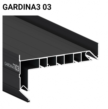 GARDINA3 03 Гардина ЧЕРНАЯ ПФ 8243 3-х рядная 2,2 м с боковой заправкой